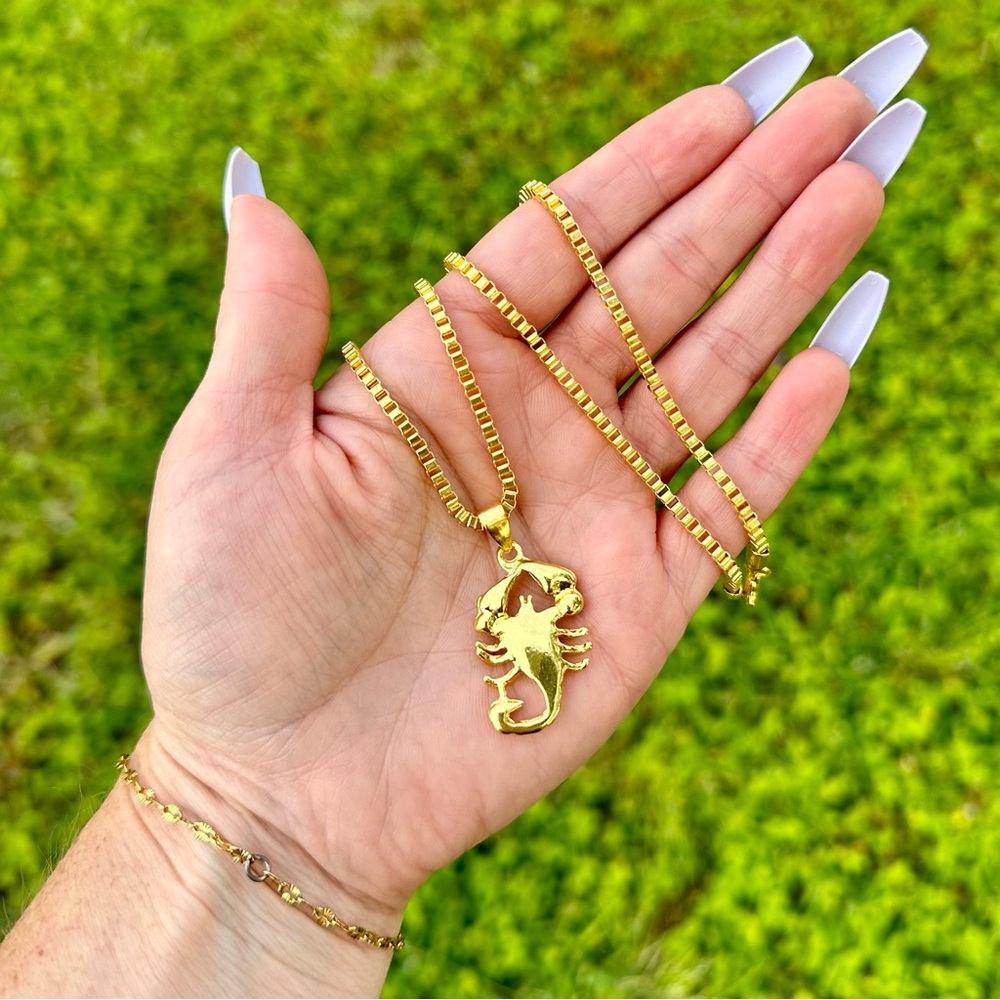 Gold Scorpion Pendant Necklace